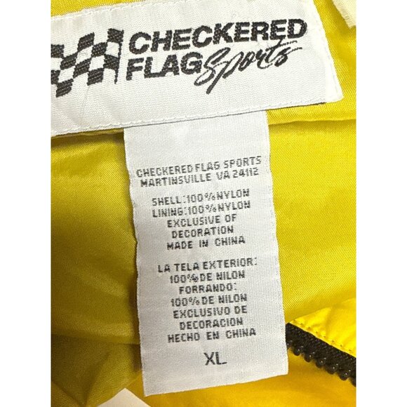 NASCAR Men's Jacket Checkered Flag Sports Matt Kenseth Windbreaker Yellow Large - Picture 7 of 8